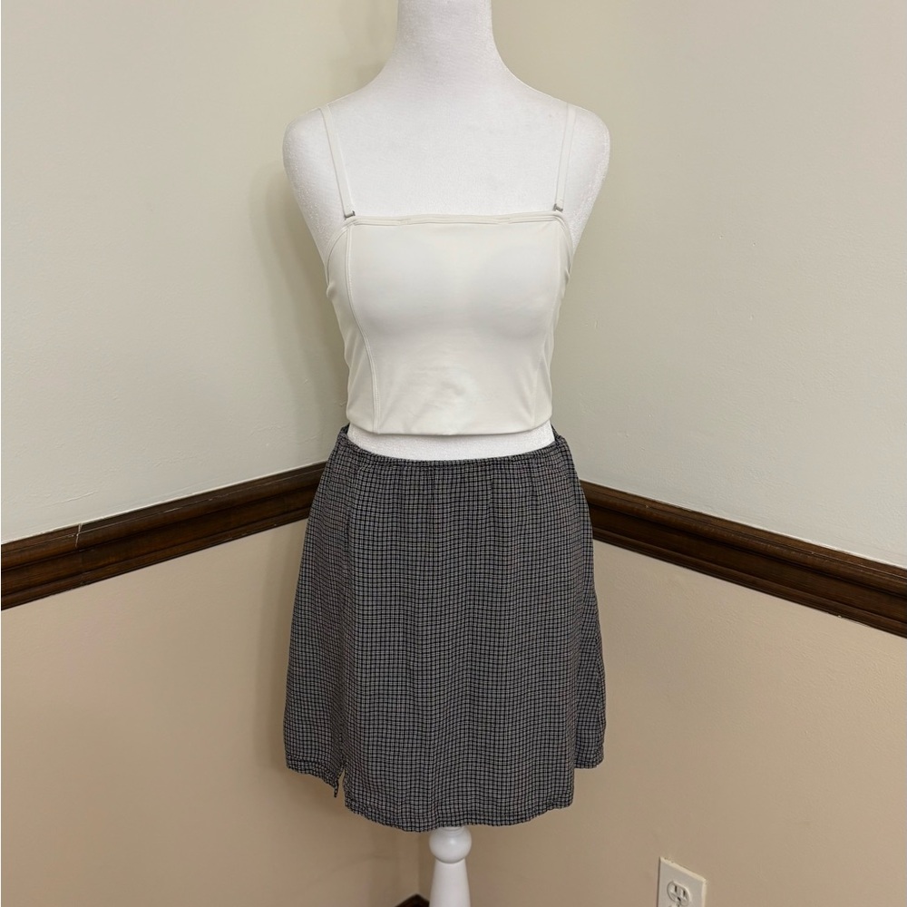 American Eagle black and white plaid mini skirt